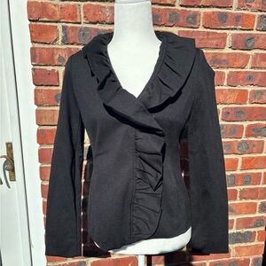 INC international concepts Black Ruffled Blazer